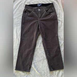 Democracy Ab Solution Natalie Straight Leg Corduroy Pants Gray 16W Hemmed 25.5”